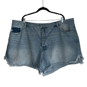 GOOD AMERICAN SIZE 24 Cut Off Jean‎ Shorts Women's Button Fly Denim in blue170